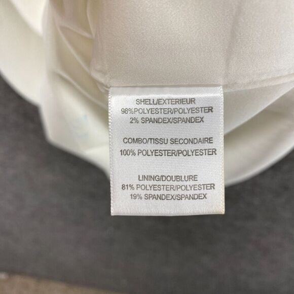 Badgley Mischka Dress Women 4 White Sheath Midi Zipper Lined Short Sleeve - Picture 8 of 9